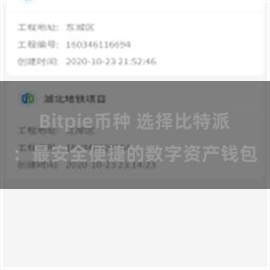 Bitpie币种 选择比特派：最安全便捷的数字资产钱包