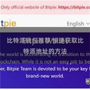 比特派钱包推荐 快速获取比特派地址的方法