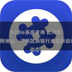 Bitpie系统支持 比特派官网地址，了解区块链行业最新动态。